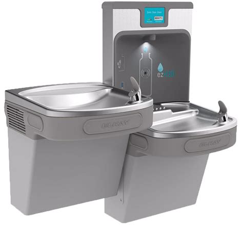 Elkay Enhanced Ezh2o Lzstl8wslp Filtered Dual Drinking Fountain With