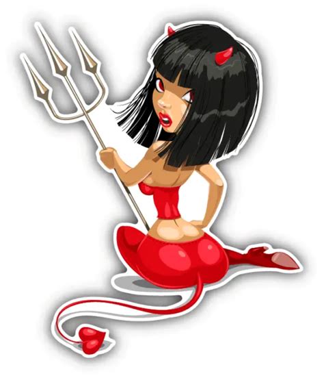 DEVIL GIRL SEXY Cartoon Car Bumper Sticker Decal 4 X 5 3 50 PicClick