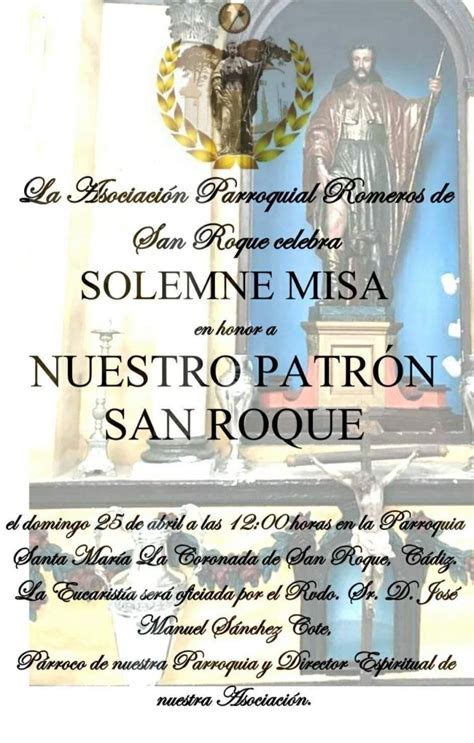 Este Domingo Misa En Honor Del Patrón San Roque Multimedia San Roque