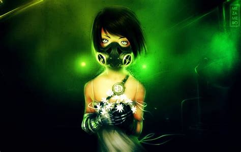 Anime Toxic Green Girl Hd Wallpaper Peakpx