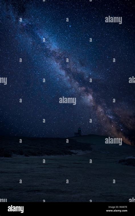Stunning Vibrant Milky Way Composite Image Over Landscape Of Belle Tout