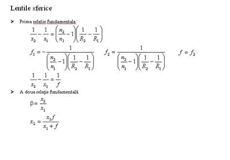 Optica Geometrica Lentile Sferice Formuleonline