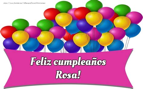 Feliz Cumpleaños Rosa Globos Felicitaciones De Cumpleaños Para