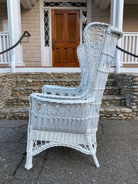 Here, we present a look back through history at the iconic wicker chairs that have left their indelible marks. Antique Wicker Wingback Armchair For Sale at 1stdibs