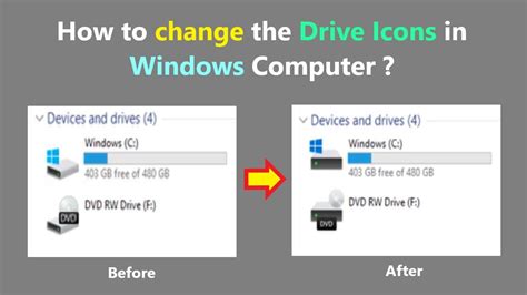 How To Change The Drive Icons In Windows Computer Youtube