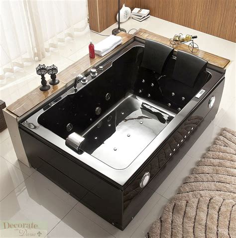 Decorate With Daria PERSON BATHTUB BLACK JETTED WHIRLPOOL Corner Fit Hydrotherapy
