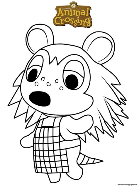 Animal Crossing Sable Coloring Page Printable