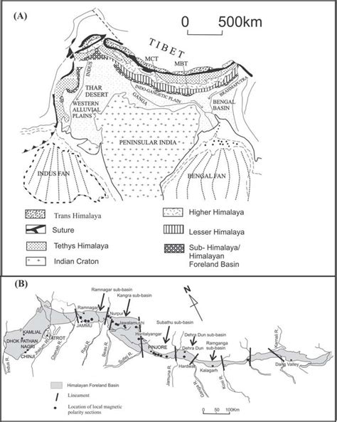 A Simplified Geologic Map Of The Himalayan Range Indian Shield And