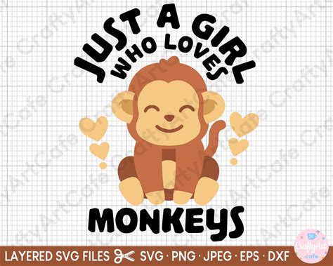 Monkey Svg For Cricut Monkey Png Cute Monkey Svg Monkey Lover Just A