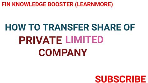 How To Transfer Shares Of Private Limited Company Share Transfer