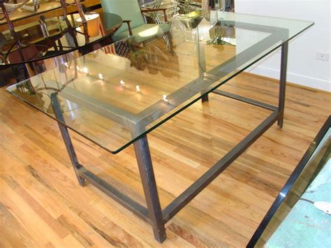 The beautifully distorted elements from these backgrounds remind both! Glass Top Industrial Table or Desk at 1stdibs