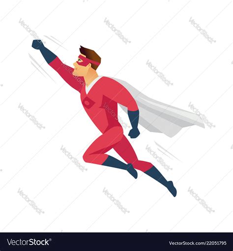 Flying Superhero Modern Cartoon People Character