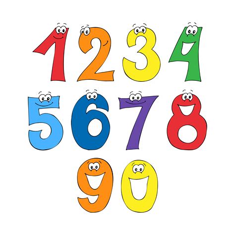 Rainbow Font 123 Numeral Alphabet 490111 Vector Art At Vecteezy