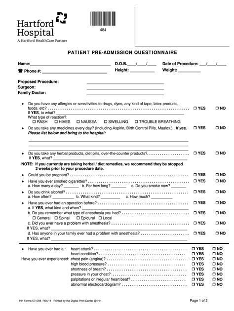How To Pre Admission Questionnaire Fill Online Printable Fillable