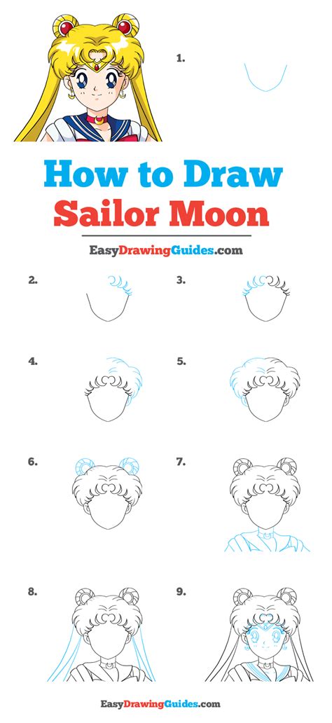 How To Draw Sailor Moon Really Easy Drawing Tutorial