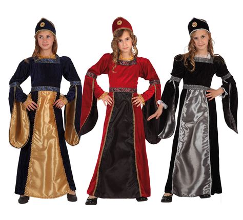 Disfraz De Princesa Medieval Para Niñas En Varios Colores Y Varias Tallas