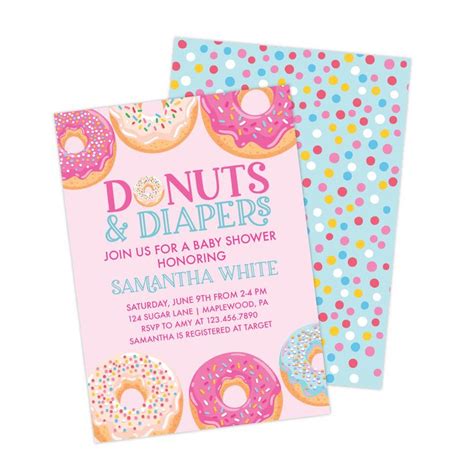 Instant Download Donuts And Diapers Baby Shower Invitation Etsy