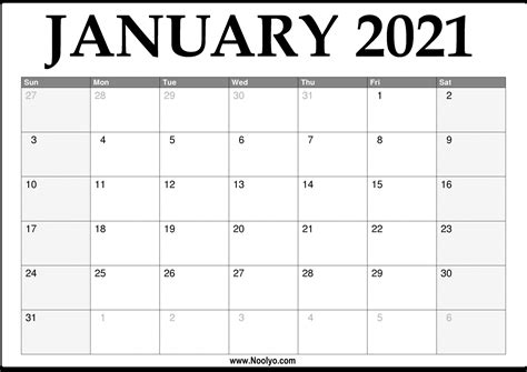 Download free printable 2021 calendar template large boxes and customize template as you like. Monthly 2021 Printable Calendar - Calendar 2020