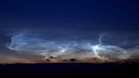 Time Lapse Of Noctilucent Night Shining Clouds Shap Cumbria Uk