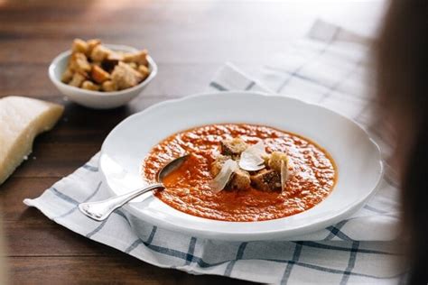 Tomato Artichoke Soup With Garlic Croutons A Couple Cooks