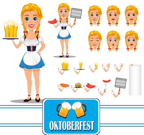 Premium Vector Oktoberfest Sexy Redhead Girl Character