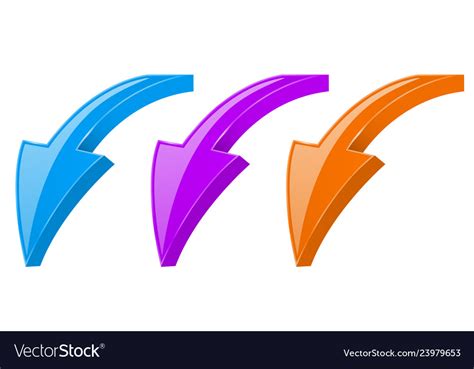 Colored Arrows Shiny 3d Down Web Icons Royalty Free Vector