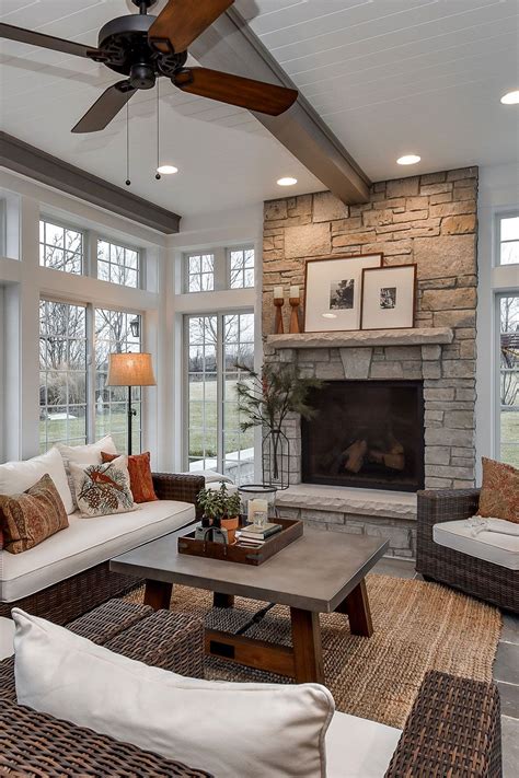 49 Fireplace Sunroom Cozy And Timeless Stunning Sunrooms In 2022 Home Additions Sunroom