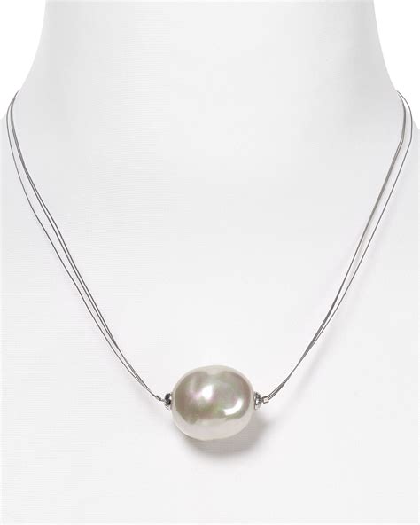Majorica Baroque Manmade Pearl Pendant Necklace In White Lyst