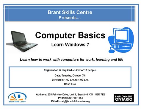 Computer Basics Full Brant Skills Centre