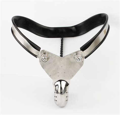 Stainless Steel Male Chastity Device Adjustable Model T Chastity Belt