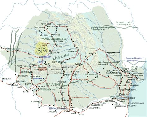 Harta Limesurilor Antice „valurile De Pământ” Din România Harti