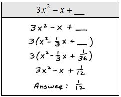 Subtract the constant term from both sides: OpenAlgebra.com: Completing the Square