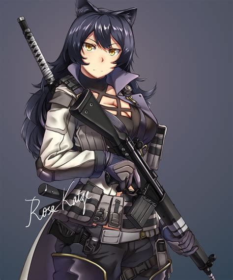 Rwby Tactical Blake Illustration By Rosakatze Rwby Anime Rwby