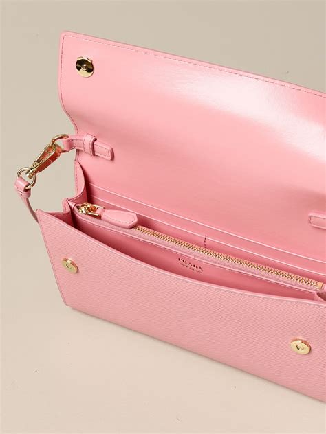 Prada Shoulder Bag In Saffiano Leather Pink Prada Mini Bag 1ma022