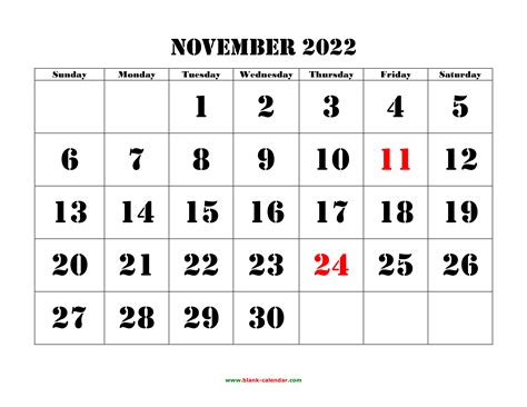 New Free Printable November 2022 Calendar Photos Shorpd Plant