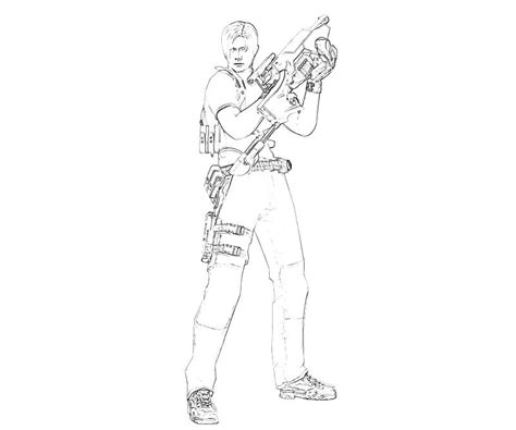32+ evil coloring pages for printing and coloring. Resident Evil Leon S Kennedy Weapon | Tubing