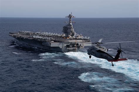 U S Navys Newest Aircraft Carrier USS Gerald R Ford CVN 78 Arrives