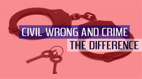 Difference Between Civil Wrong And Crime Youtube