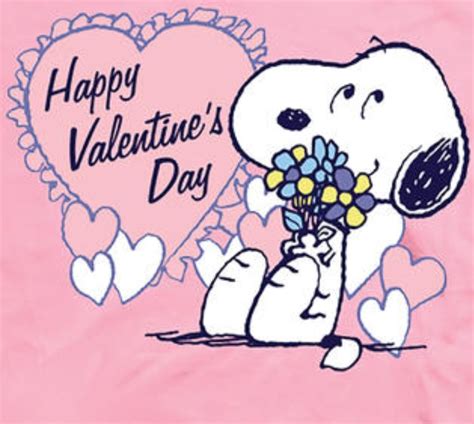 Snoopy Valentines Day Card With Flowers