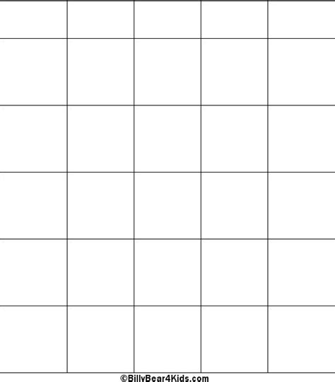 Blank Bingo Card Printables Pinterest