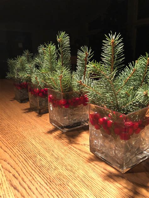 Easy Christmas Centerpiece Fresh Cranberries And Pine Boughs