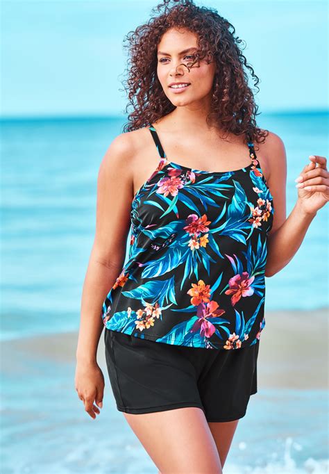 Swim Romper By Trimshaper By Miraclebrand Plus Size One Piece