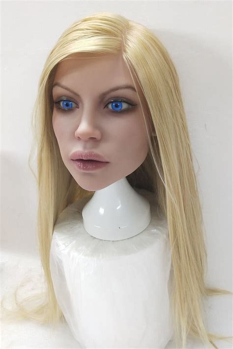 silicone sex doll head realistic implanted hair oral sex mobile jawbone ebay