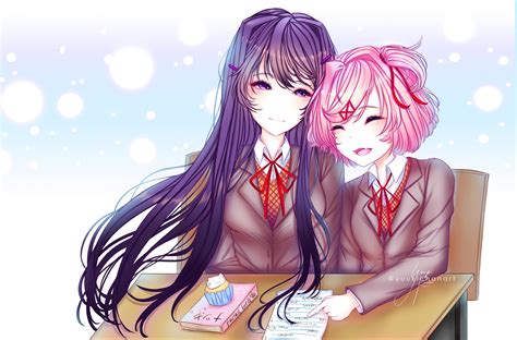 Yuri And Natsuki Doki Doki Literature Club Wholesomeyuri
