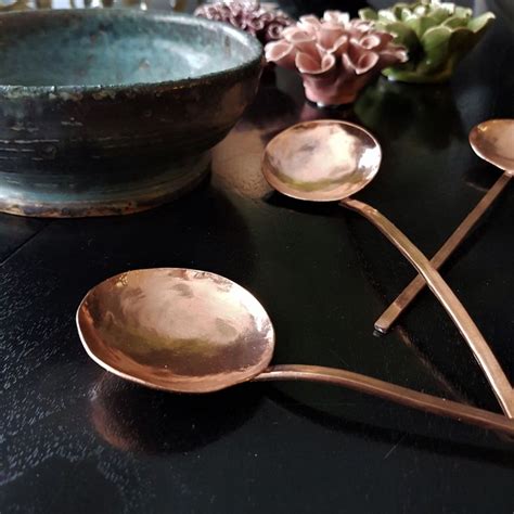 Polished Copper Handcrafted Spoon Serving Spoons Copper Serving