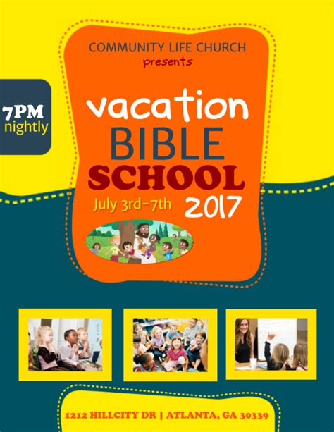 Vacation Bible School Schedule Template