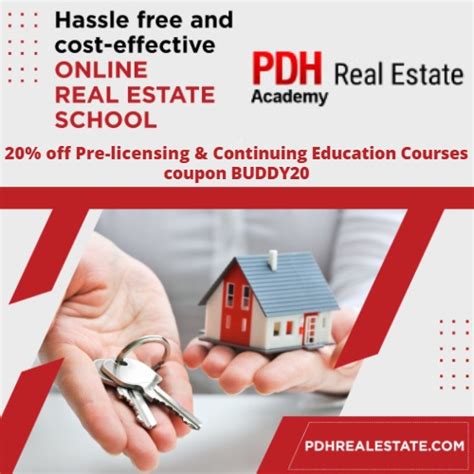 Pdh Real Estate Academy Coupon 20 Off Pre Licensing And Continuing