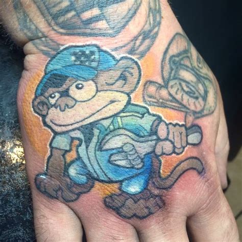 20+ yrs of custom tattoos and piercings. Car guy grease monkey honda | Monkey tattoos, Hand tattoos ...
