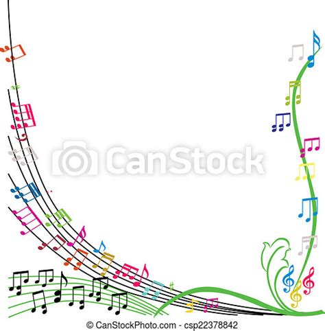 Music Notes Composition Stylish Musical Theme Background Vector