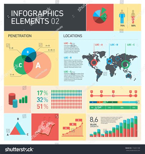Vector Flat Design Infographics Elements Business Information Graphic